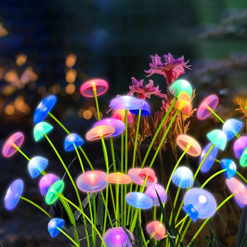 Outdoor Lighting Jellyfish - Solar Lawn Mushroom Jellyfish Light for