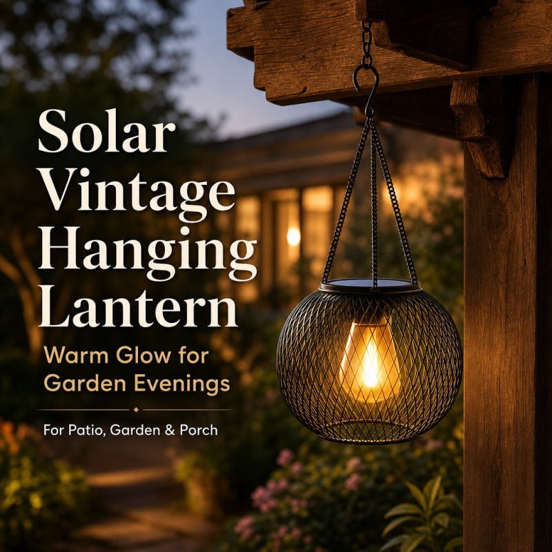 Bollard Light Garden - Solar Powered LED Hanging Floor Lamp