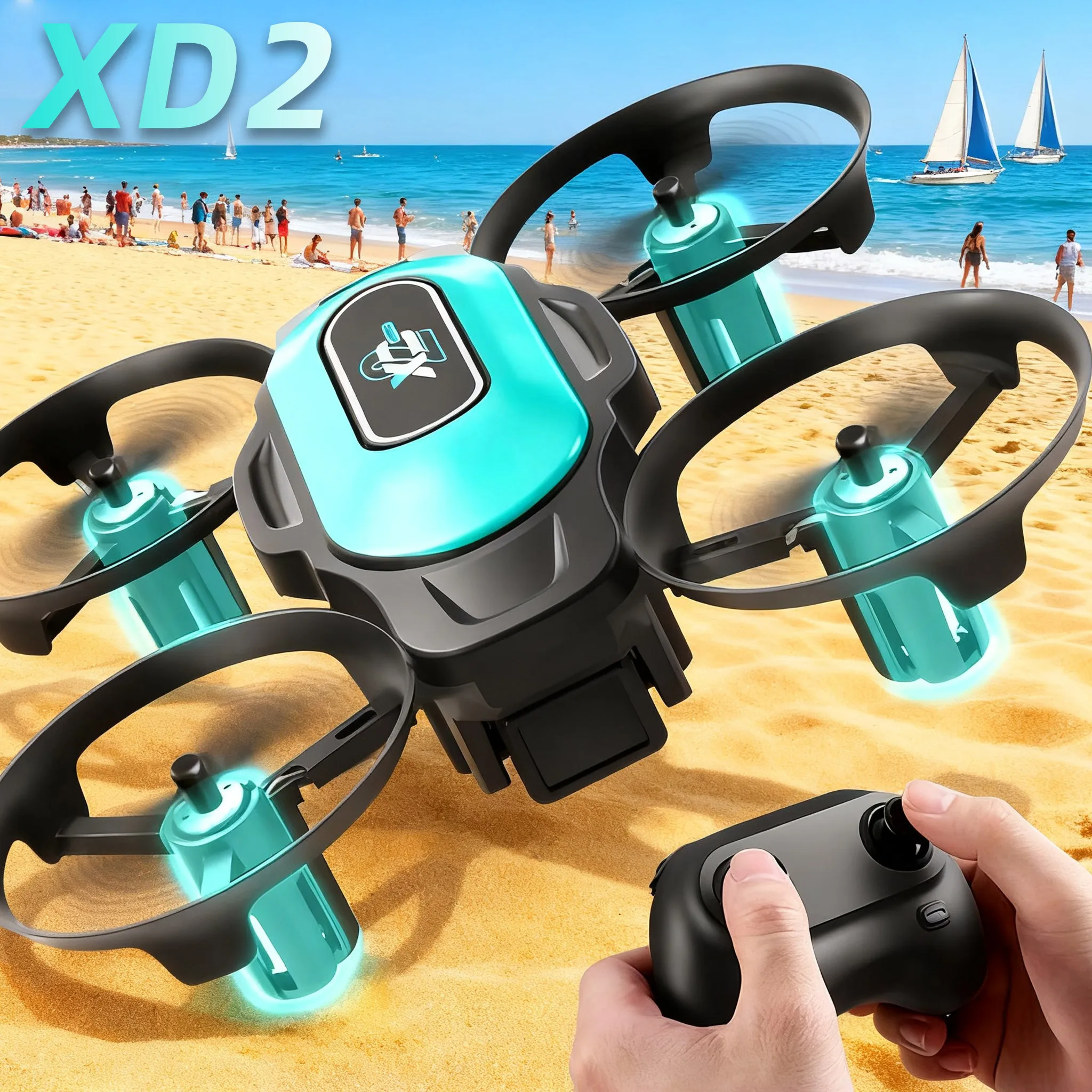 Outdoor Lighting Remote Control - XD2 Mini Drone, 360° Stunt Flips,