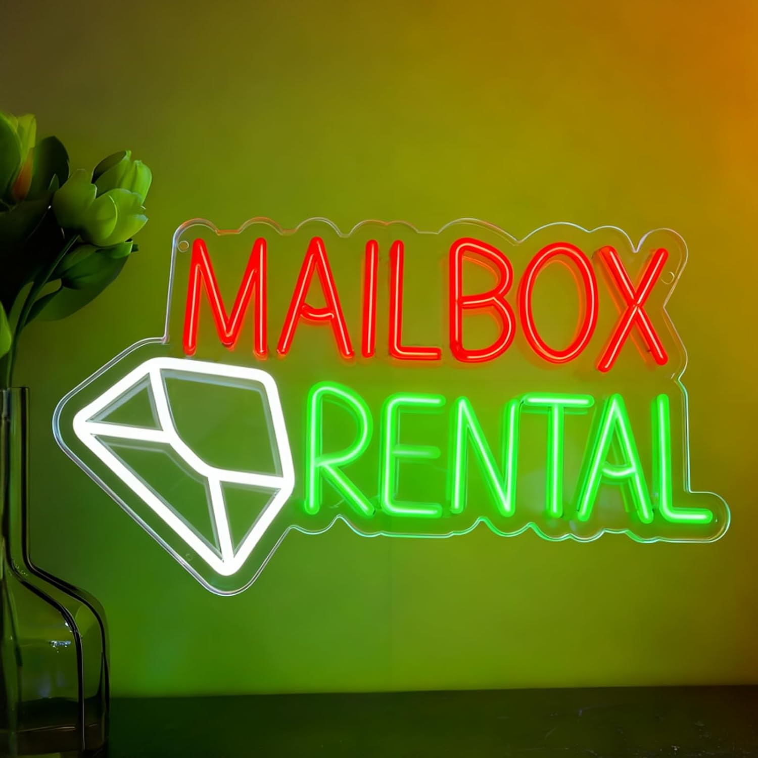 Outdoor Lighting Rental - Mailbox Rental LED Neon Sign USB