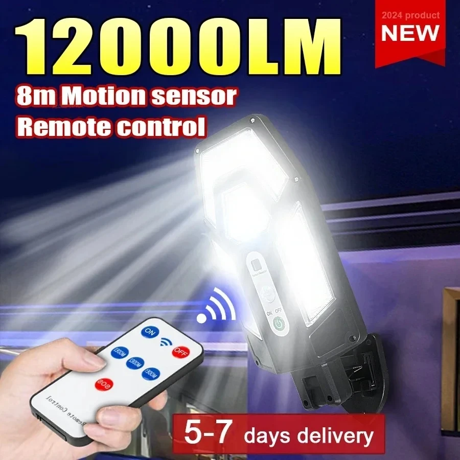 Outdoor Lighting Solar Panel - 12000LM Powerful Solar Wall Lamp with