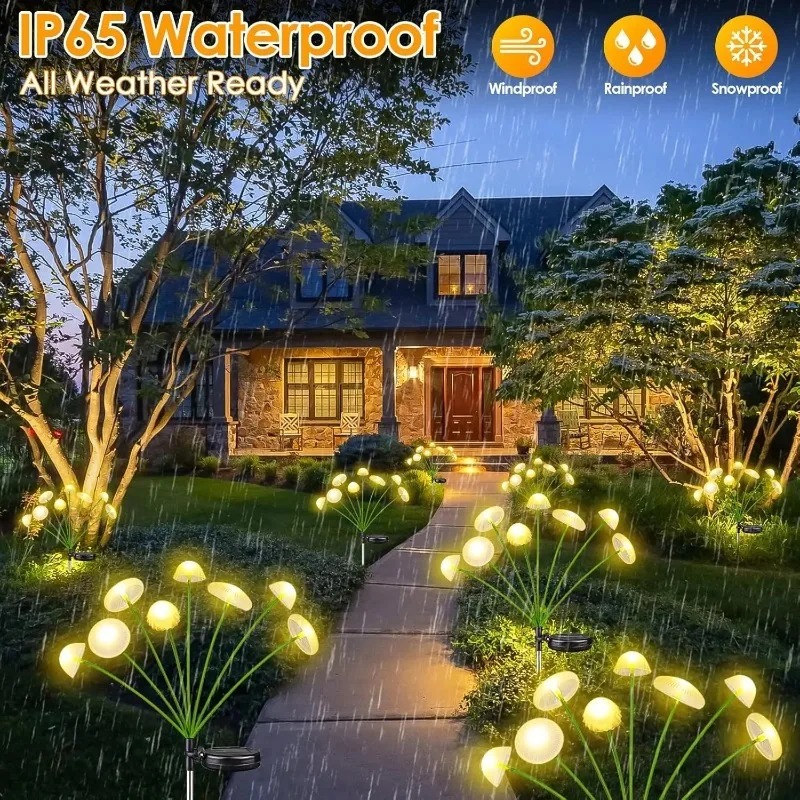 Outdoor Lighting Jellyfish - 6LEDS Solar Mushroom Ambient Lights Waterproof