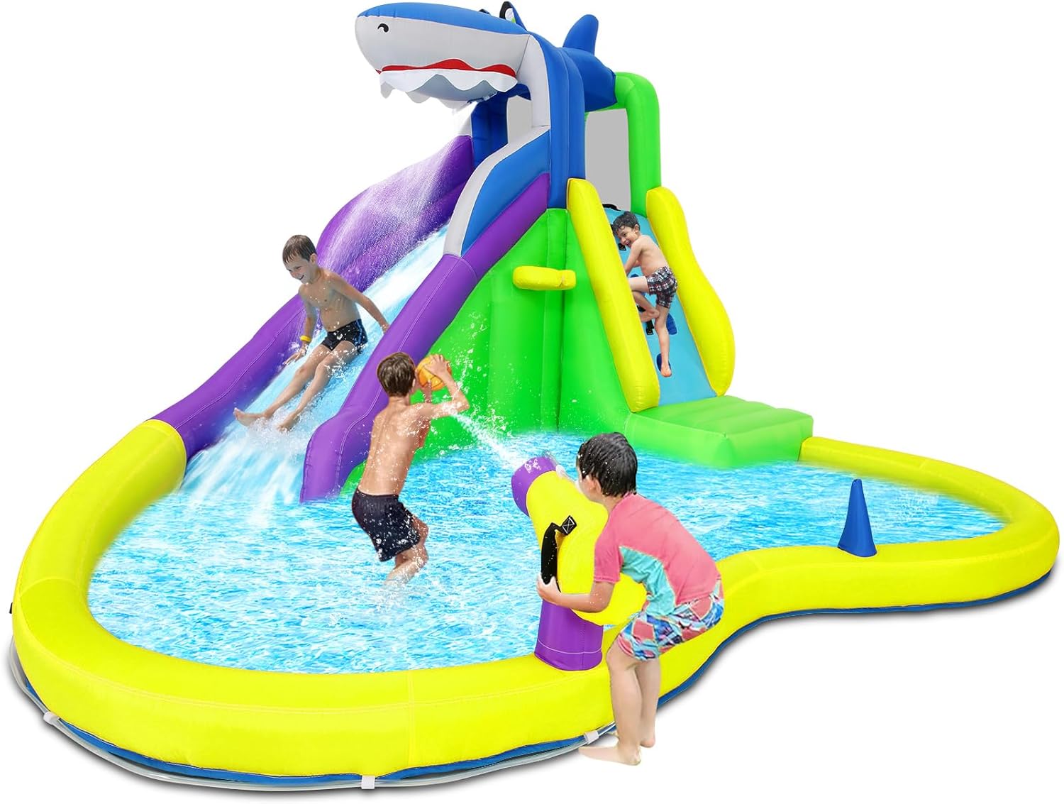 Outdoor Lighting Yellow - 13x14FT Inflatable Bounce House with Water
