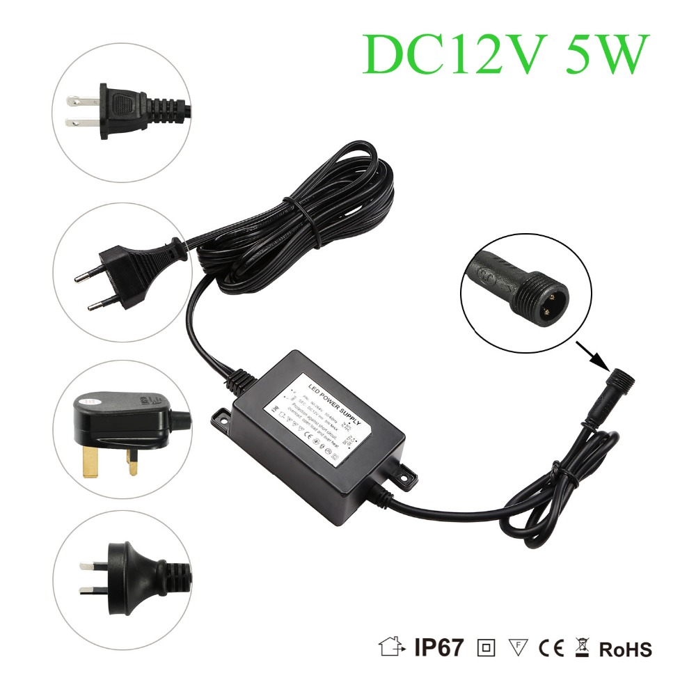Outdoor Lighting Uk - IP67 Waterproof DC12V 5W Transformer Power