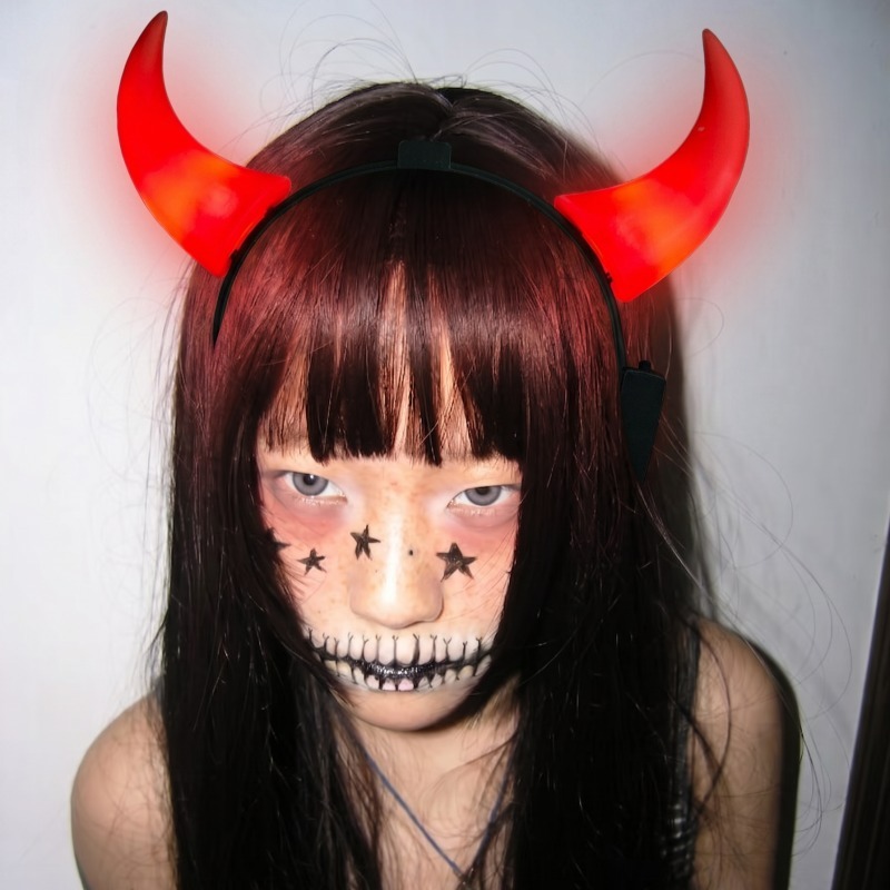LED Devil Horns Headband Light - Outdoor Lighting Halloween ulasan dan harga