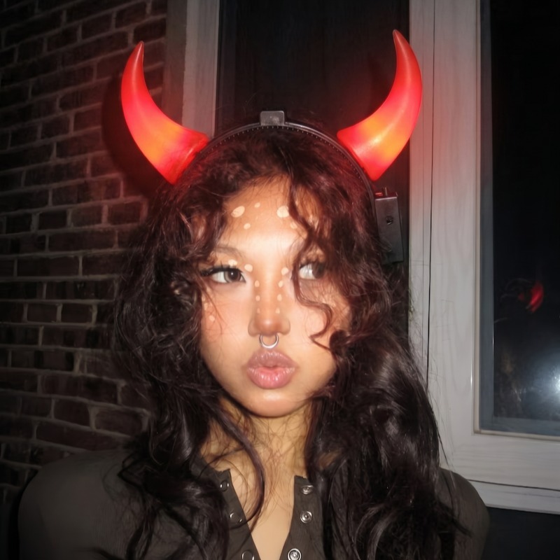 LED Devil Horns Headband Light - Outdoor Lighting Halloween ulasan dan harga