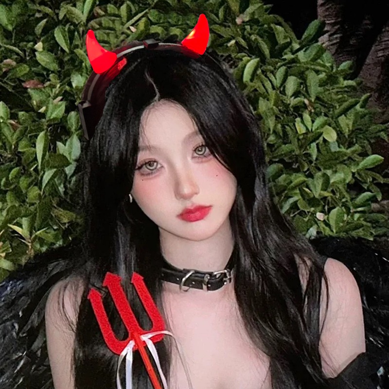 LED Devil Horns Headband Light - Outdoor Lighting Halloween ulasan dan harga