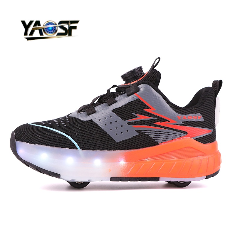 Kids 4-Wheel LED Light Up Shoe - Outdoor Lighting Effects ulasan dan harga