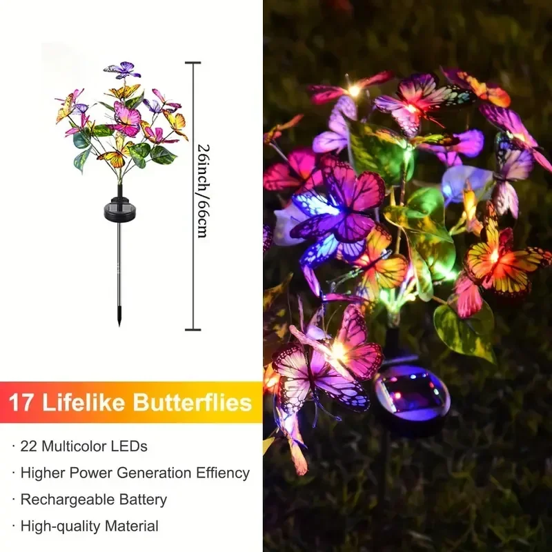 Solar LED Butterfly Garden Lig - Outdoor Lighting Effects ulasan dan harga