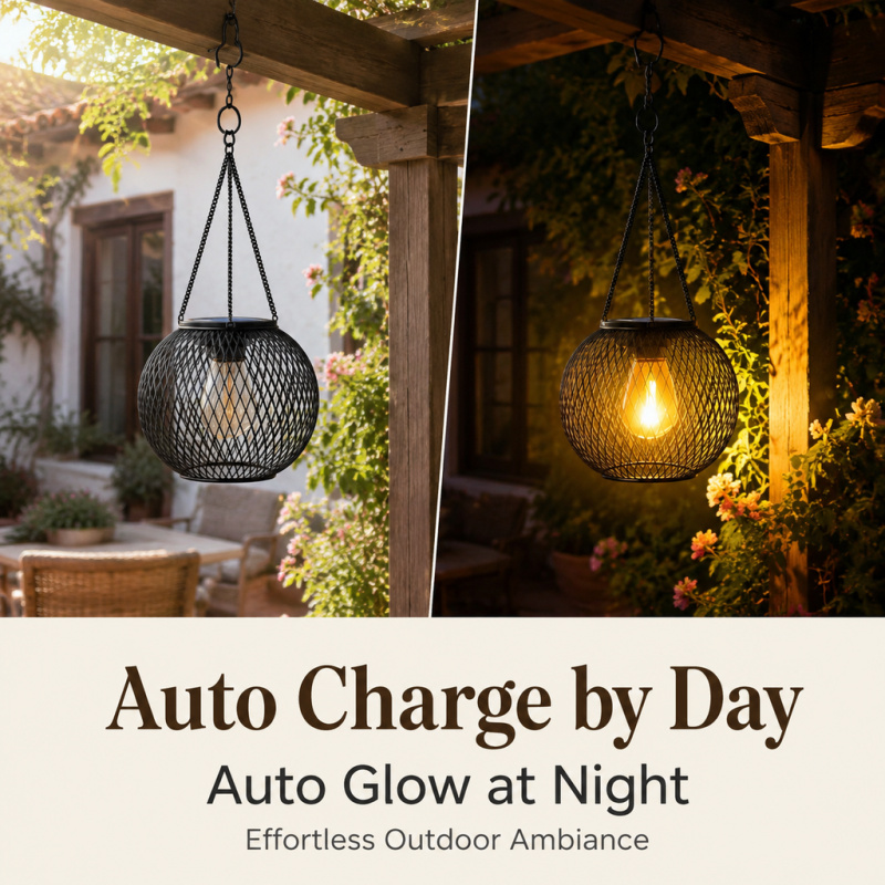 Solar Powered LED Hanging Floo - Bollard Light Garden ulasan dan harga