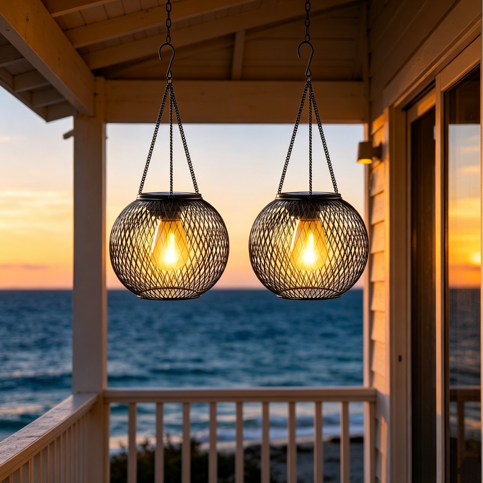 Solar Powered LED Hanging Floo - Bollard Light Garden ulasan dan harga