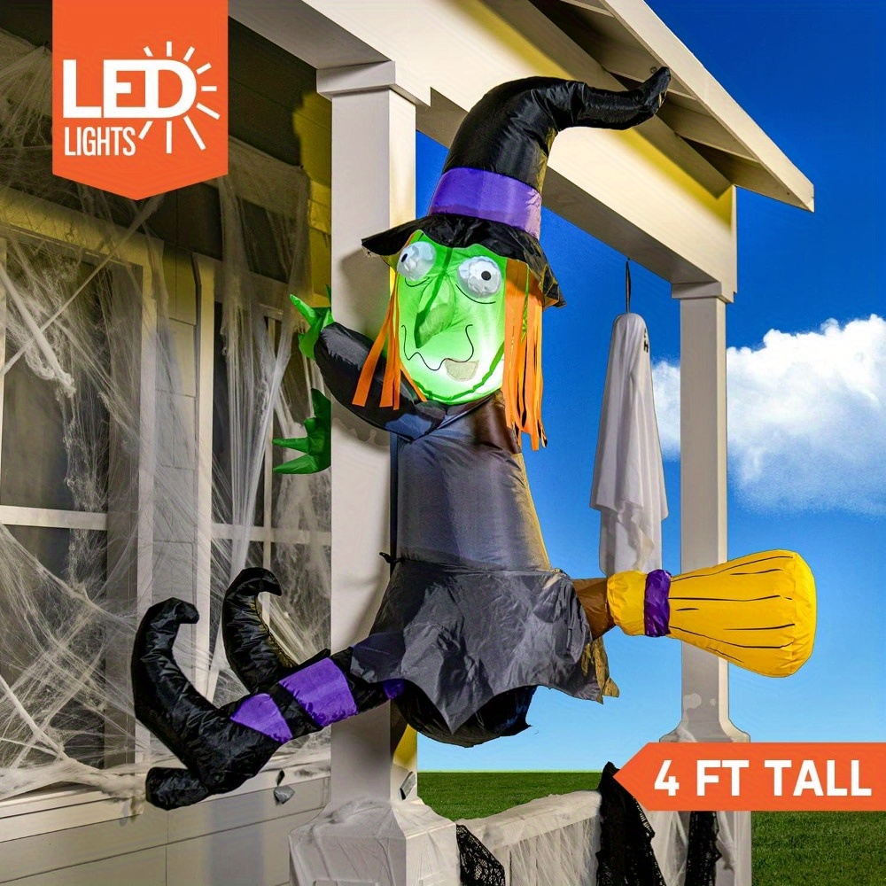 4FT Halloween Inflatable Witch - Outdoor Lighting Effects ulasan dan harga