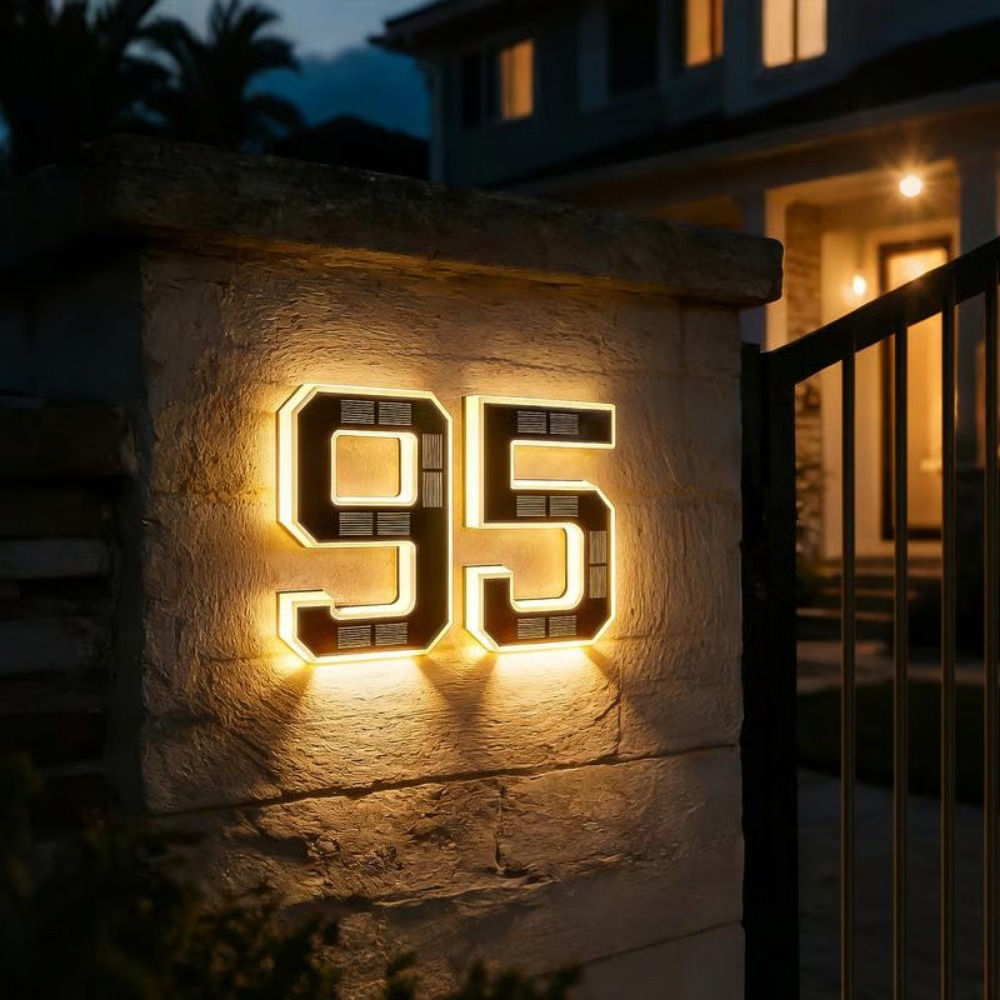 New Solar Address Sign LED Hou - Xl Outdoor Lighting ulasan dan harga