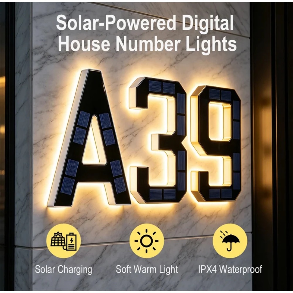 New Solar Address Sign LED Hou - Xl Outdoor Lighting ulasan dan harga