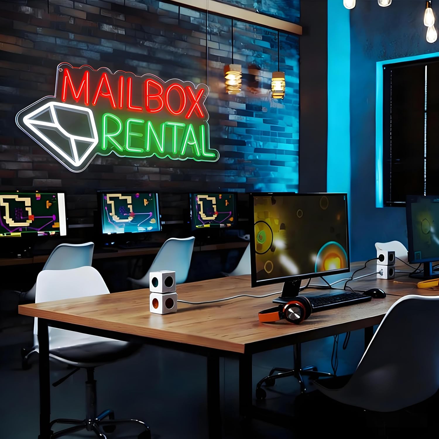 Mailbox Rental LED Neon Sign U - Outdoor Lighting Rental ulasan dan harga