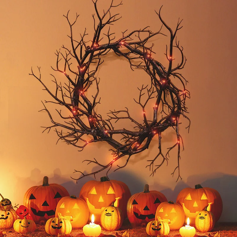 Halloween Decoration Wreath De - Outdoor Lighting Effects ulasan dan harga