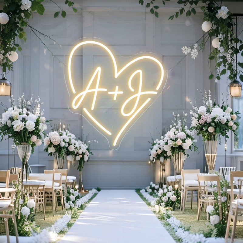 Custom Initials Heart LED Neon - Outdoor Lighting Halloween ulasan dan harga