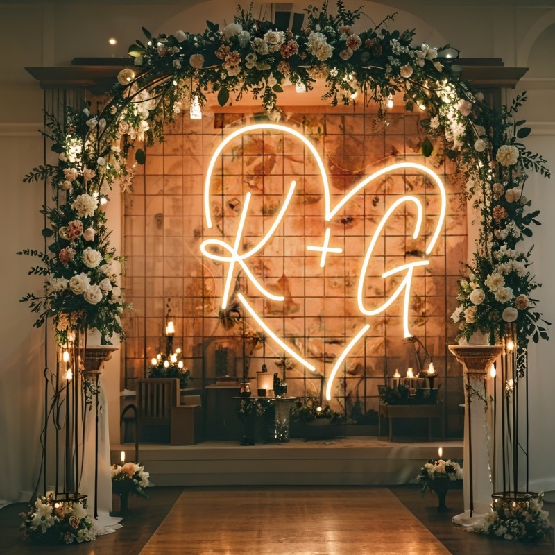 Custom Initials Heart LED Neon - Outdoor Lighting Halloween ulasan dan harga