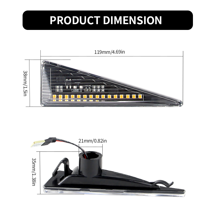 2PCS LED Turn Signal Side Mark - Outdoor Lighting Yellow ulasan dan harga