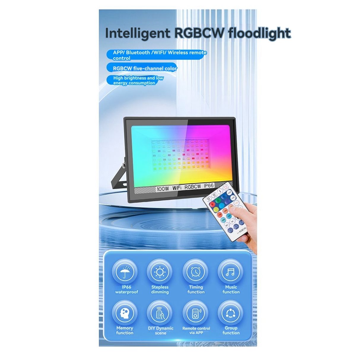 Nices 100W RGBCW LED Flood Lig - Outdoor Lighting Uk ulasan dan harga