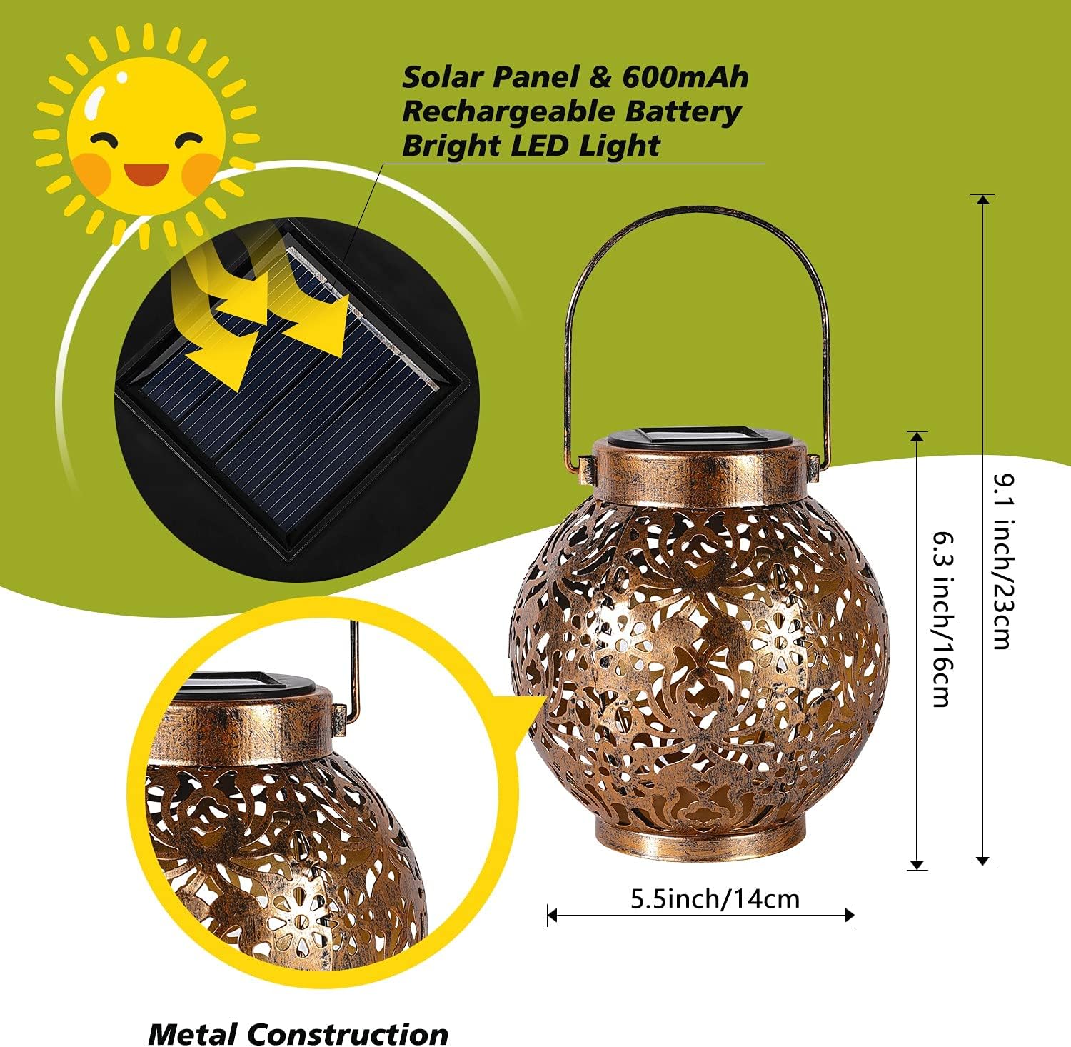 1-6PCS Moroccan Solar Lanterns - Outdoor Lighting Solar Panel ulasan dan harga