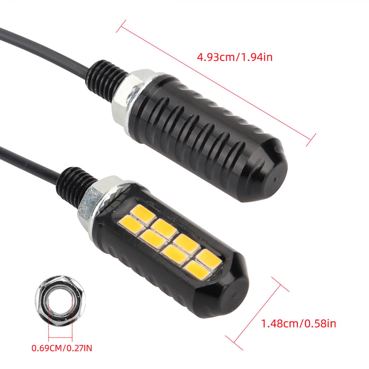 1pair Motorcycle LED Bulb 8SMD - Outdoor Lighting Yellow ulasan dan harga