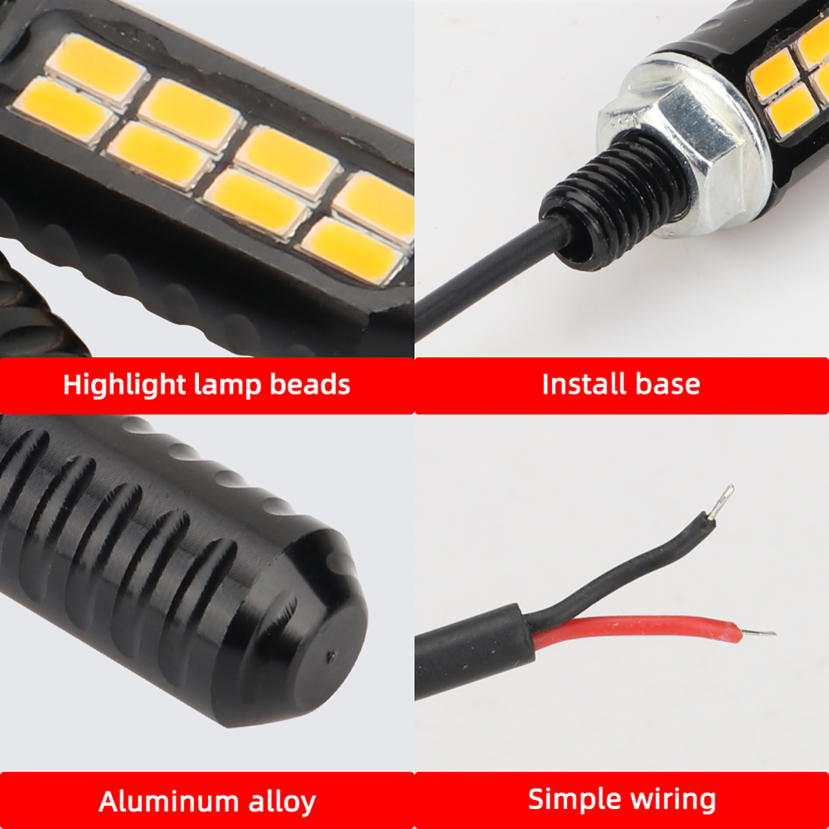 1pair Motorcycle LED Bulb 8SMD - Outdoor Lighting Yellow ulasan dan harga