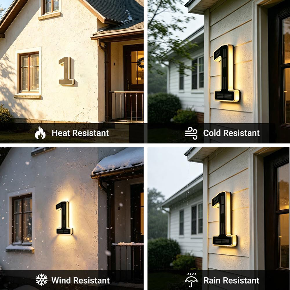 12cm Solar Outdoor House Numbe - Outdoor Lighting Solar Panel ulasan dan harga