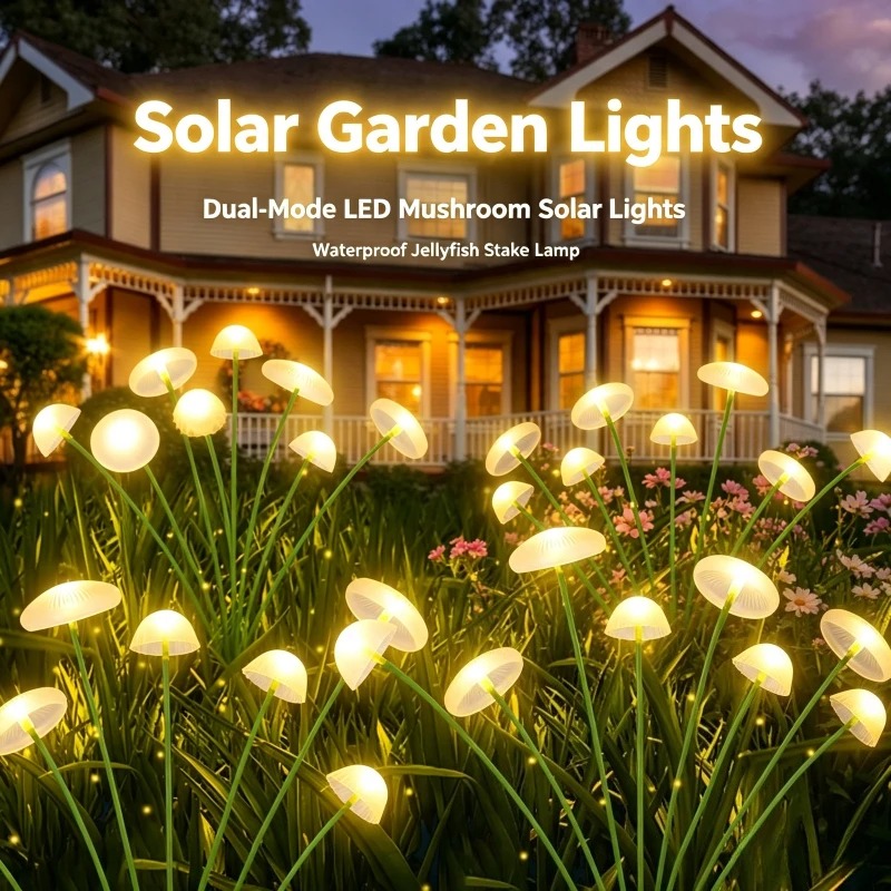 Solar Garden Lights Dual‑Mode  - Outdoor Lighting Jellyfish ulasan dan harga
