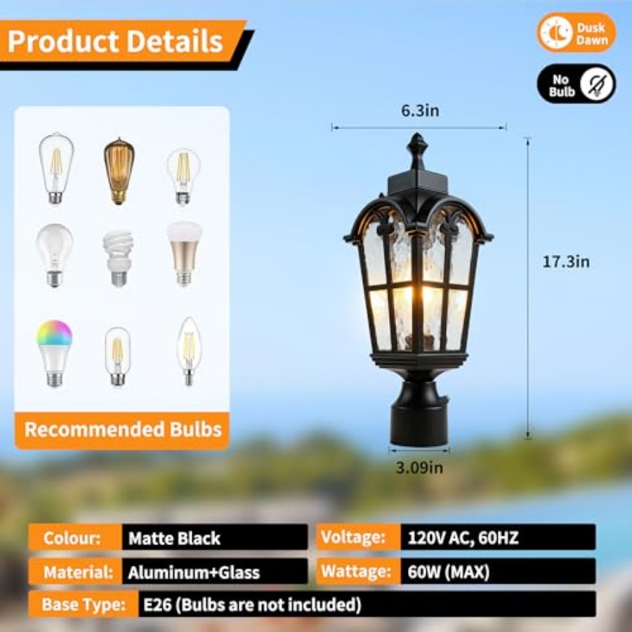 Sensor Outdoor Post Lights Wat - Lighting Fixture Outdoor ulasan dan harga