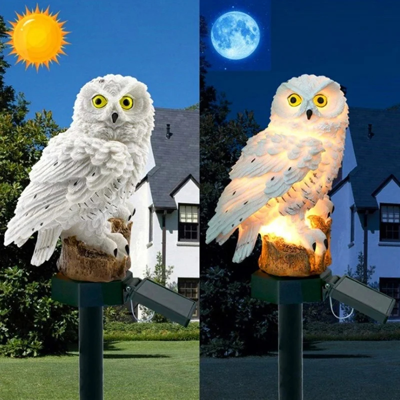 Solar Owl Statue Garden Light  - Outdoor Lighting Effects ulasan dan harga