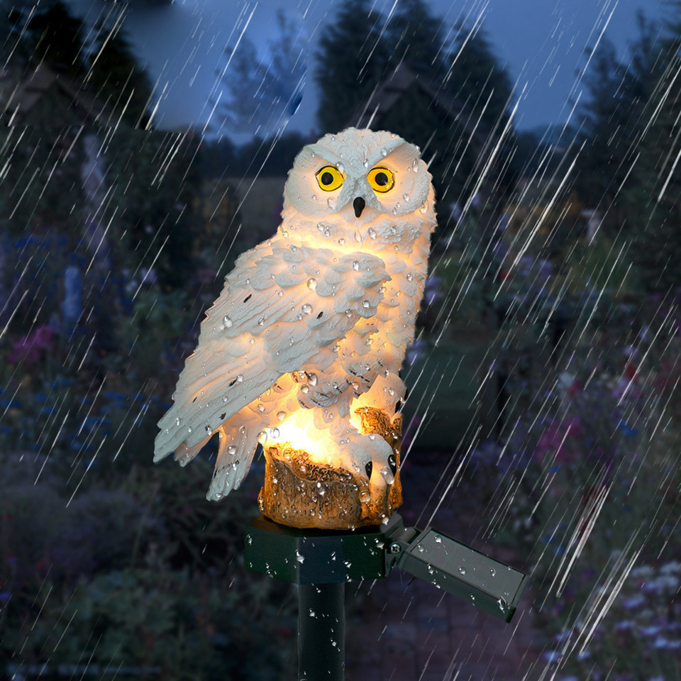 Solar Owl Statue Garden Light  - Outdoor Lighting Effects ulasan dan harga