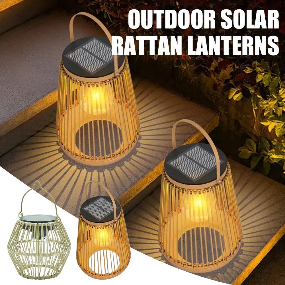 IP65 Waterproof Solar Rattan L - Outdoor Lighting For Garden ulasan dan harga