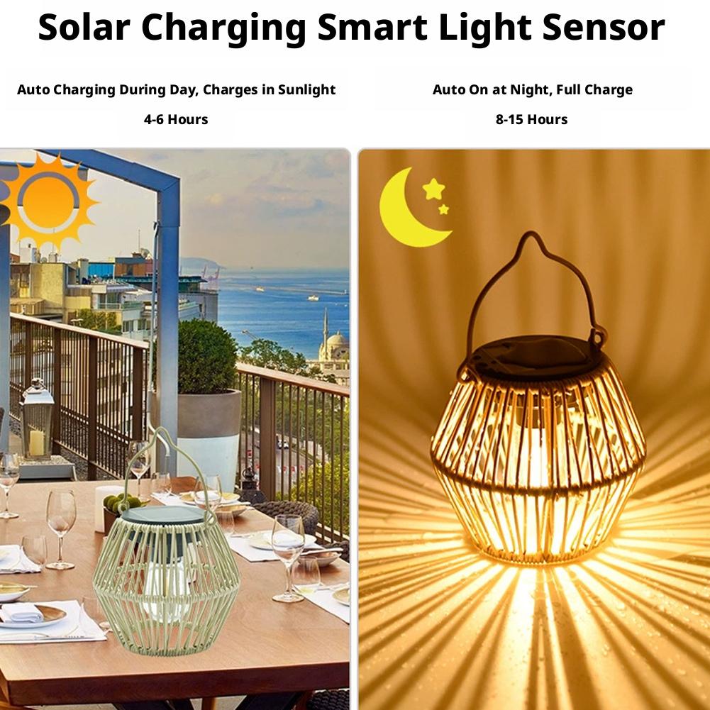 IP65 Waterproof Solar Rattan L - Outdoor Lighting For Garden ulasan dan harga