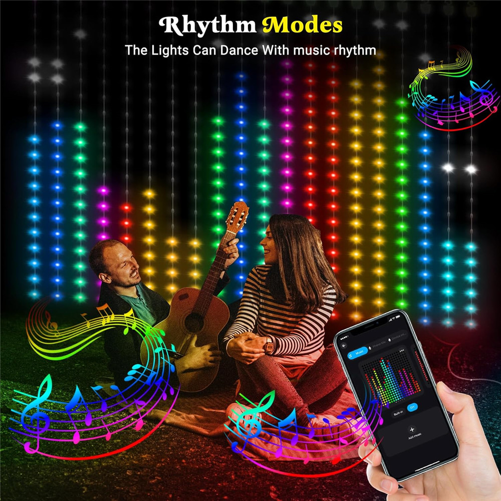 1/2PCS 400LED Curtain Lights L - Outdoor Lighting Remote Control ulasan dan harga