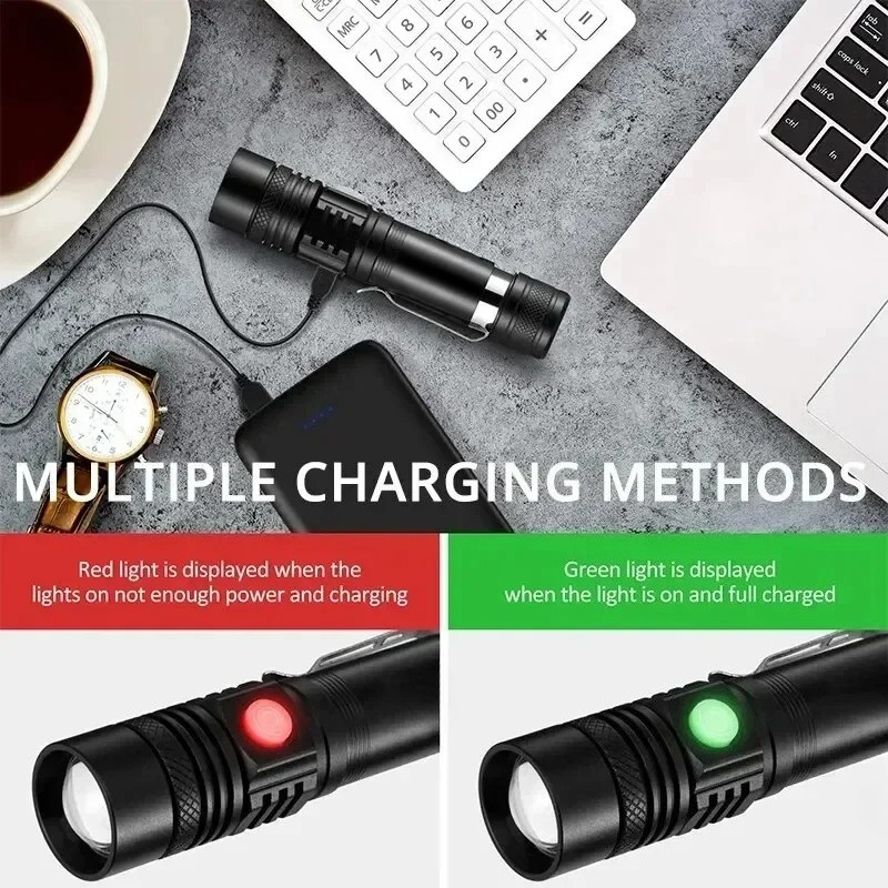 T6 LED Rechargeable Flashlight - Outdoor Lighting Setup ulasan dan harga