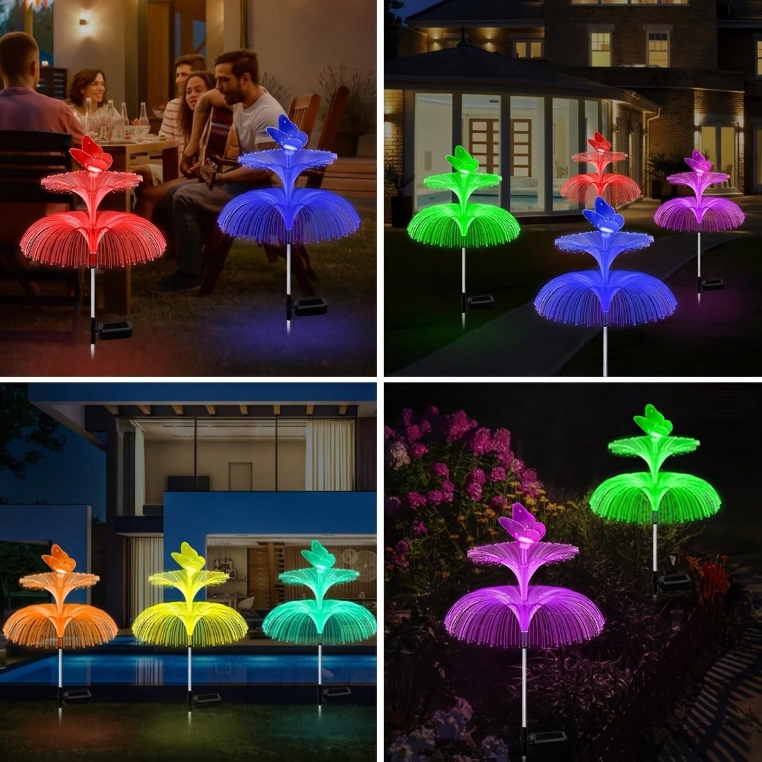 2pcs Solar Powered Jellyfish G - Outdoor Lighting Jellyfish ulasan dan harga