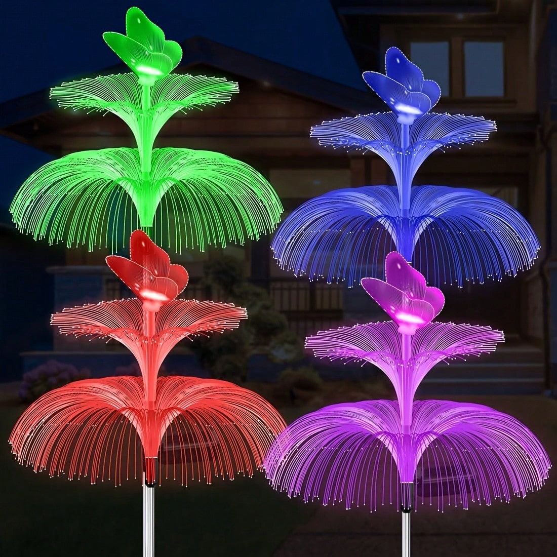 2pcs Solar Powered Jellyfish G - Outdoor Lighting Jellyfish ulasan dan harga