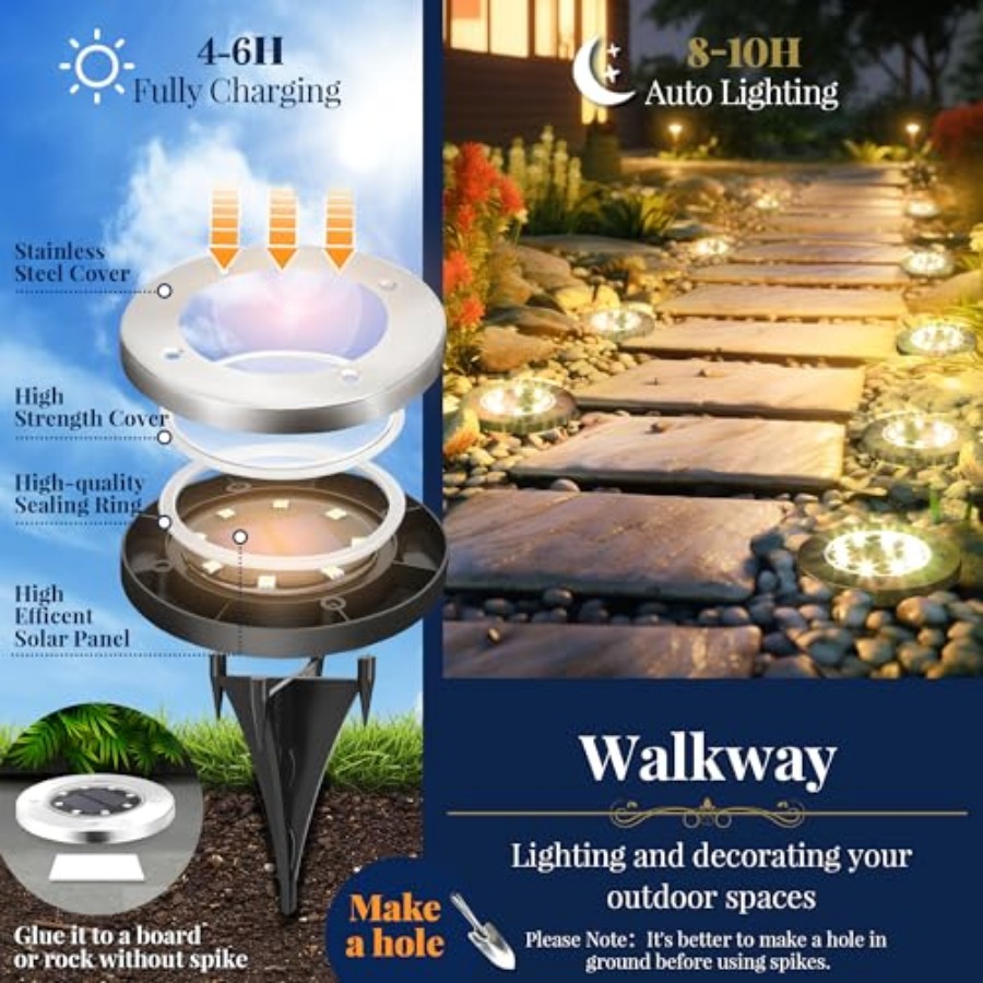 Solar Ground Lights Solar Ligh - Outdoor Lighting For Garden ulasan dan harga