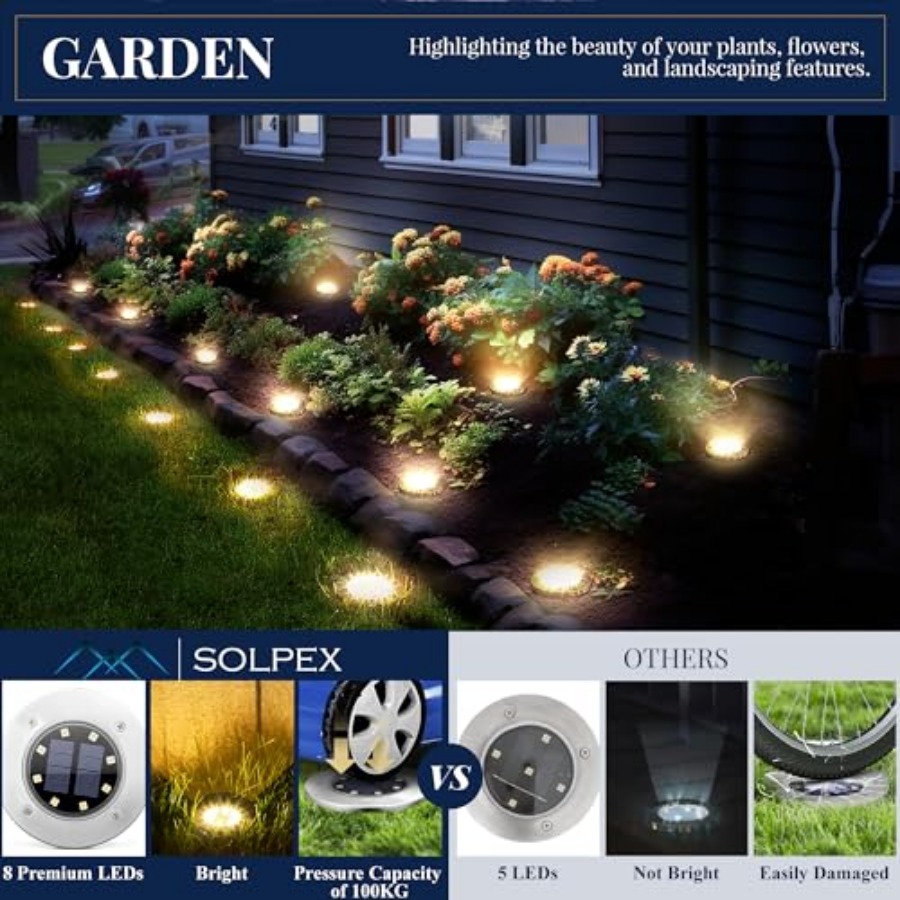 Solar Ground Lights Solar Ligh - Outdoor Lighting For Garden ulasan dan harga