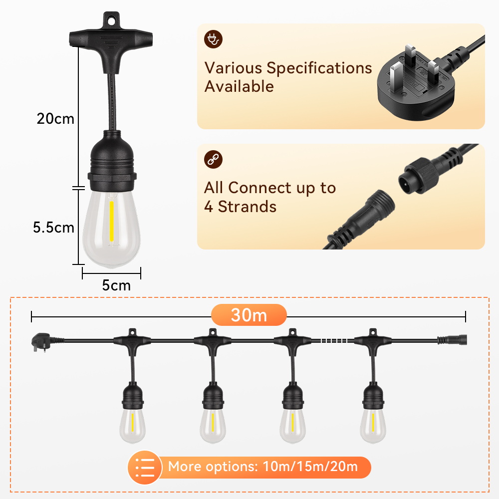 E27 Outdoor String Lights LED  - Outdoor Lighting Uk ulasan dan harga