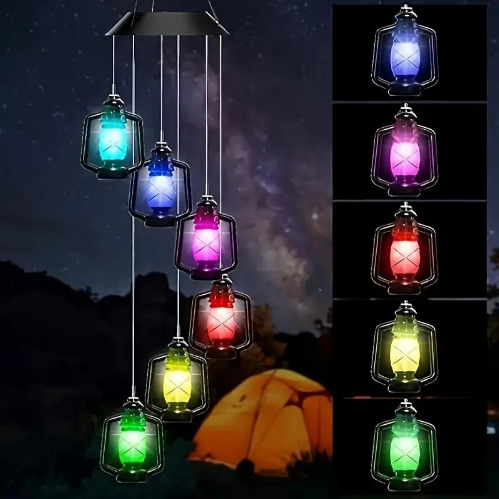 1PC 6LED Solar Wind Chime Ligh - Bollard Light Garden ulasan dan harga
