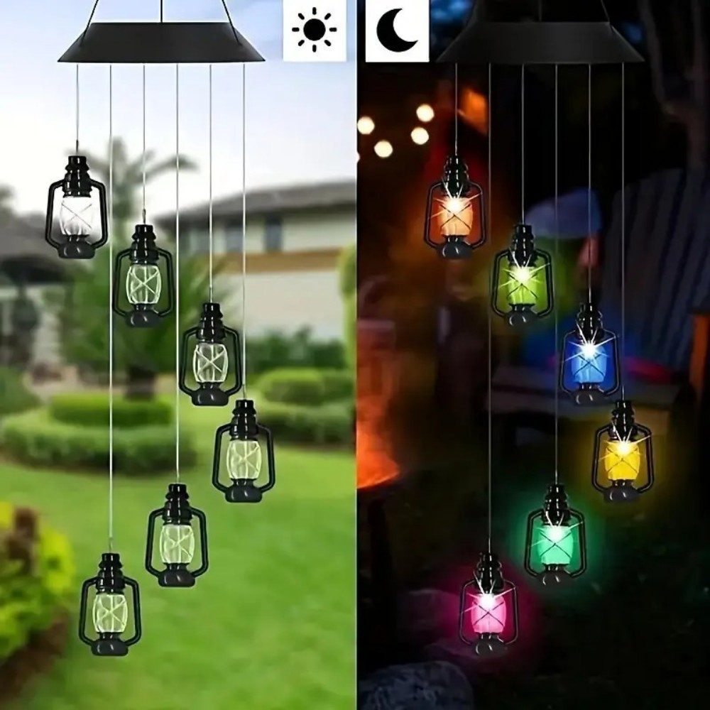 1PC 6LED Solar Wind Chime Ligh - Bollard Light Garden ulasan dan harga