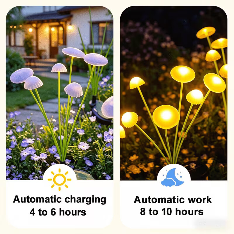 Solar Jellyfish Mushroom Light - Outdoor Lighting Jellyfish ulasan dan harga
